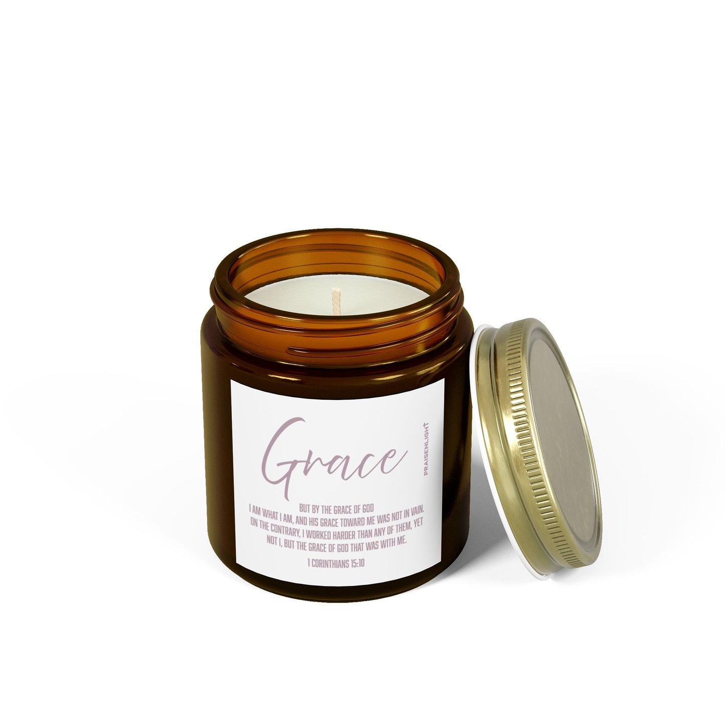 Candle - God's Grace Scripture, Coconut Apricot Wax