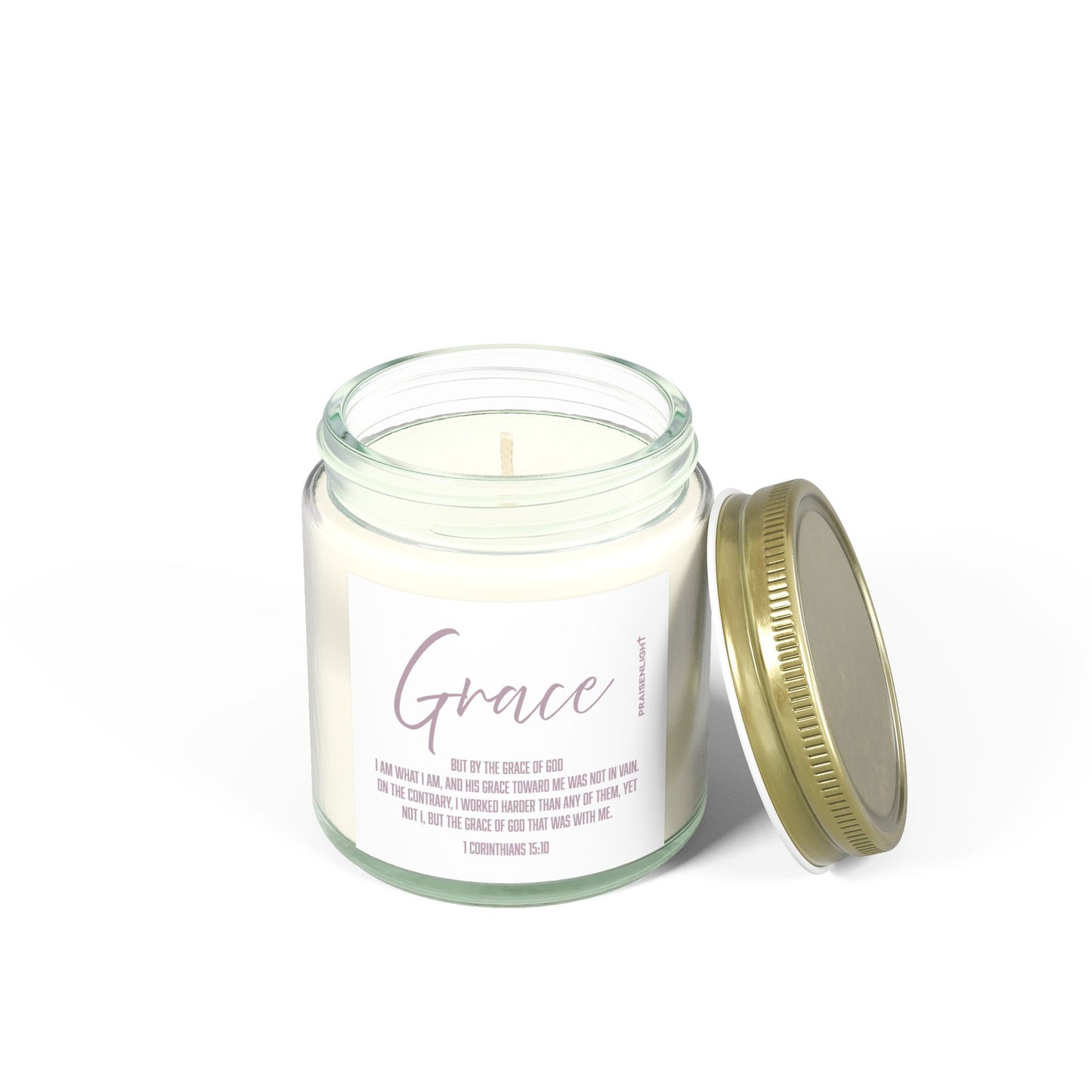 Candle - God's Grace Scripture, Coconut Apricot Wax